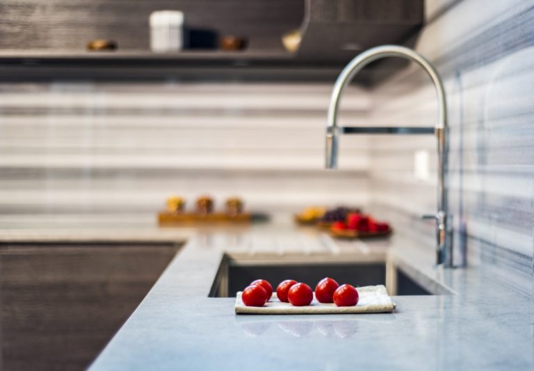 Kitchen counter with tomatoes