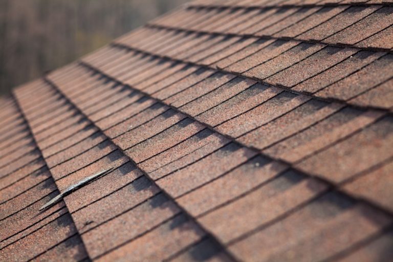 shingle roofing close up