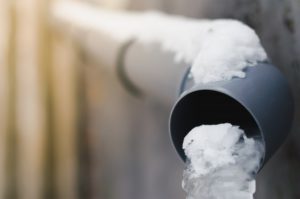 rain gutter with snow