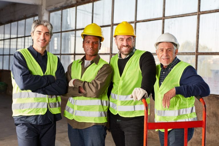 Group of workers posing