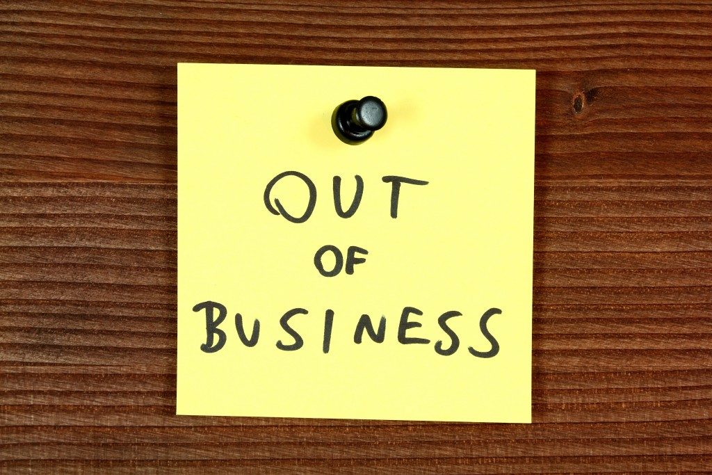 out of business note