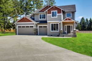 driveway of a large house