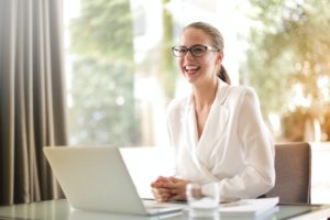 woman smiling