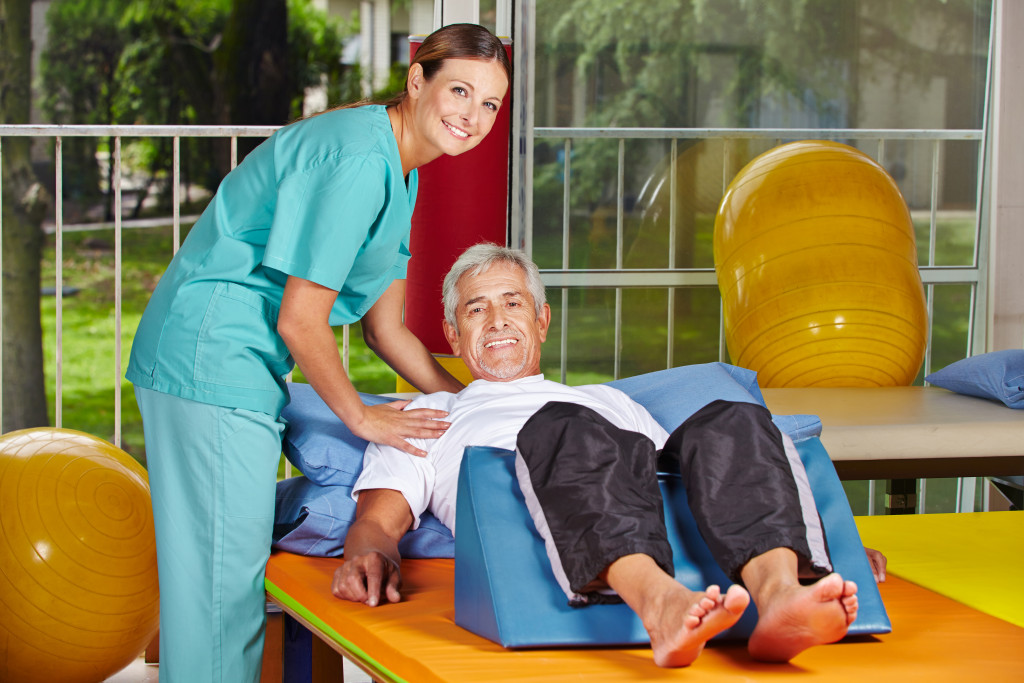 elderly going on a physical therapy