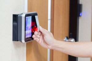 biometric scanner in a workspace