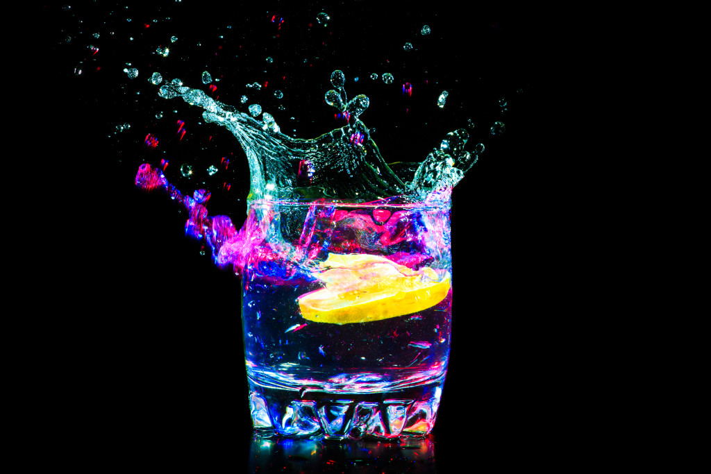 Colorful drink in glass