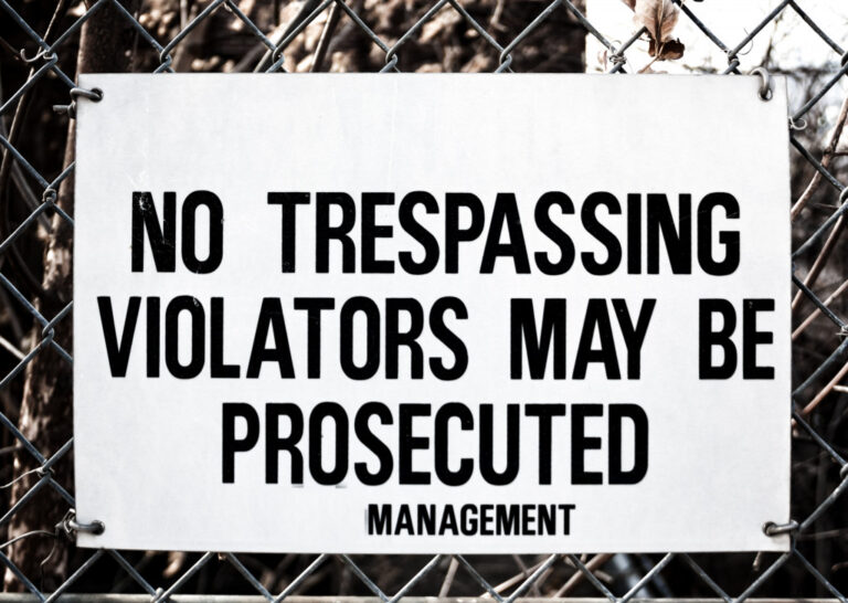 Trespassing sign